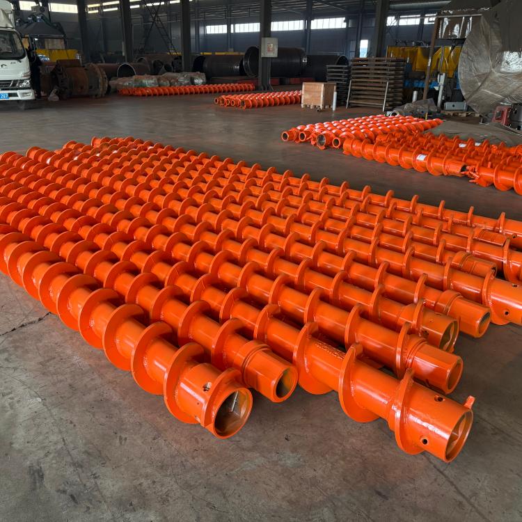 continuous flight auger in the factory